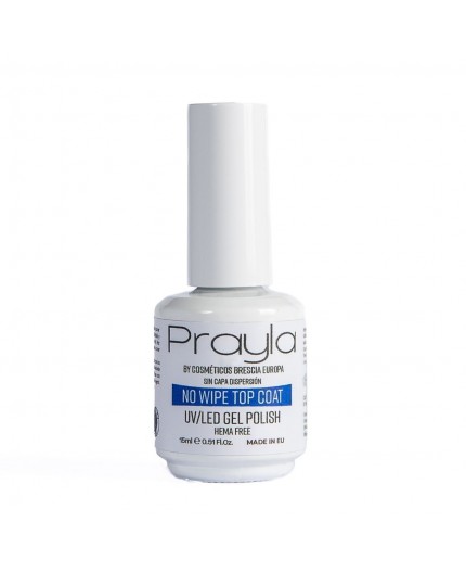 No wipe top coat UV/LED (SIN capa de dispersión), hema free, 15 mL - Prayla