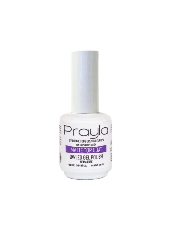 Matte top coat UV/LED (sin capa de dispersión), hema free, 15 mL - Prayla